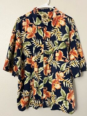NWOT Pusser’s West Indies Silk Hawaiian Shirt Aloha Button Down Mens | Size XL